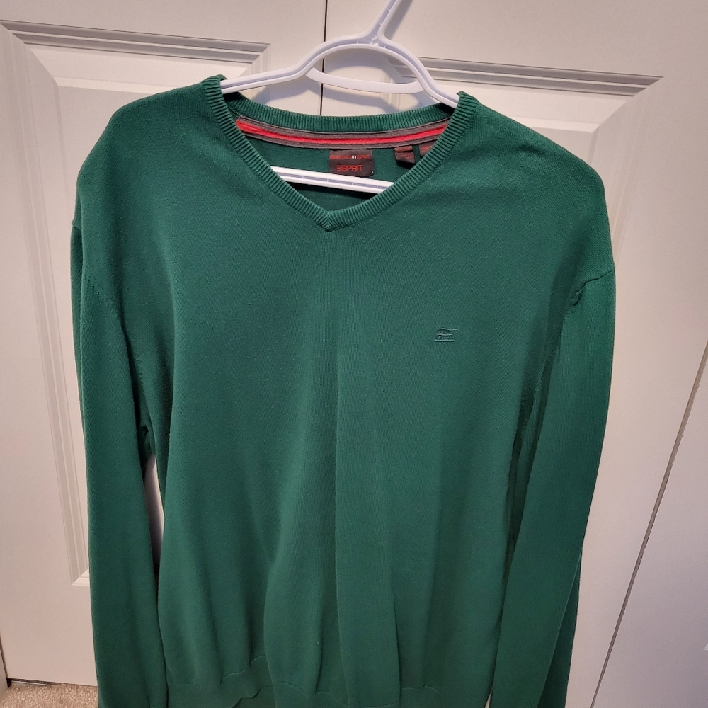 Men's Esprit Green V-Neck Sweater- Size XL